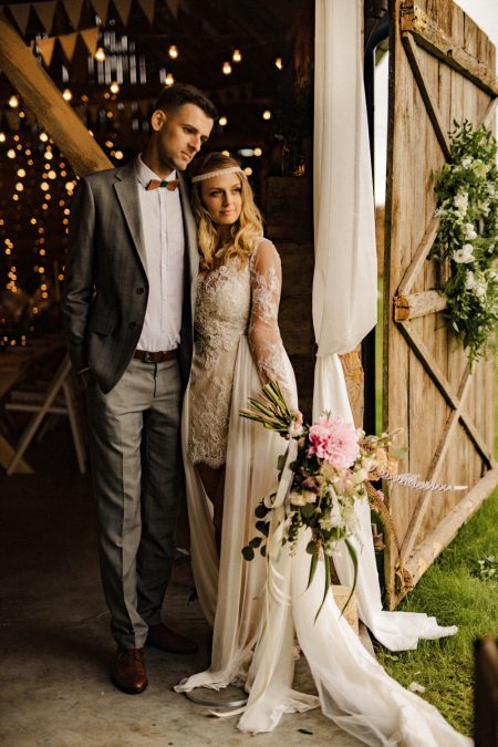 brown silk gown