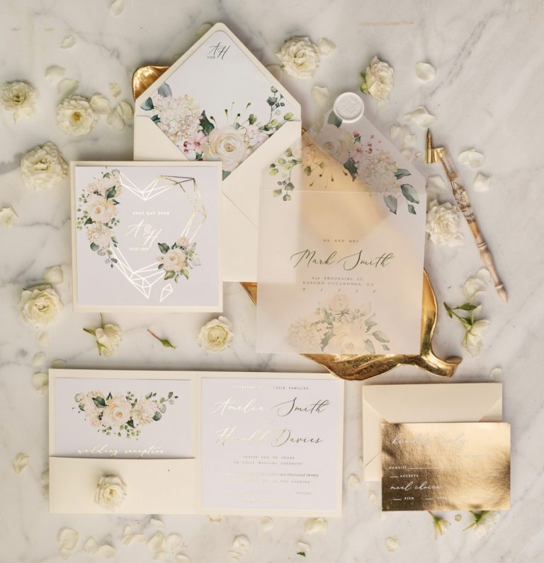 The most beautiful affordable gold wedding invitations – blog MargoAndBees