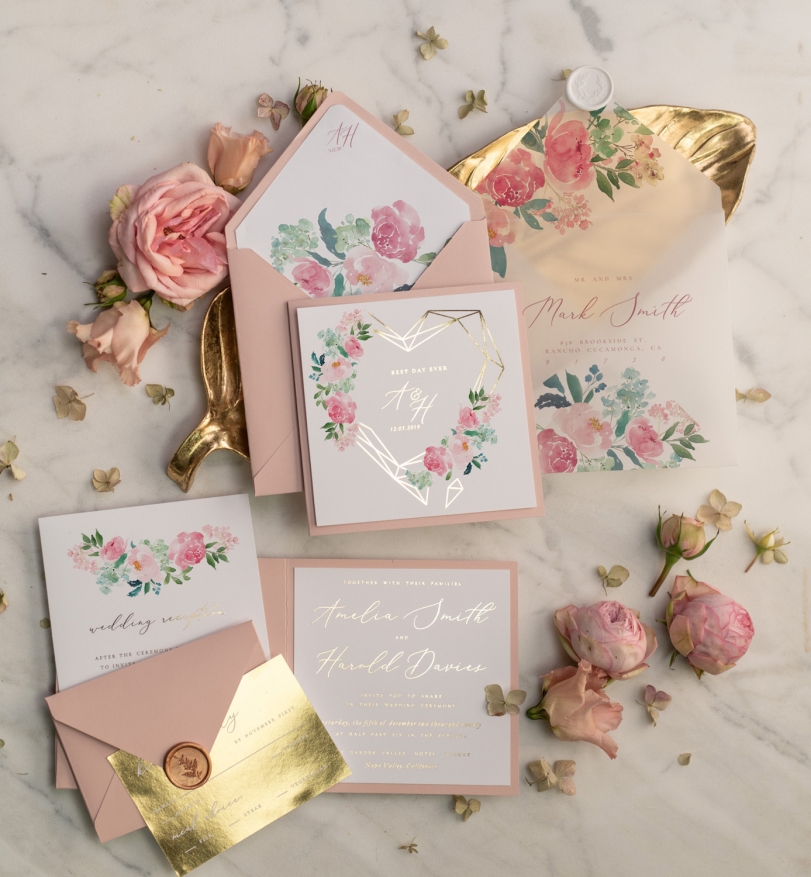 The Most Beautiful Affordable Gold Wedding Invitations Blog