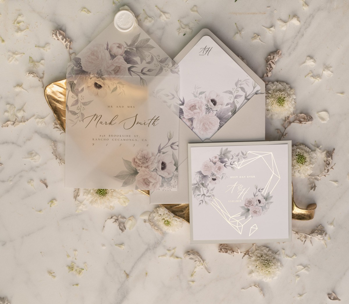 The most beautiful affordable gold wedding invitations – blog MargoAndBees