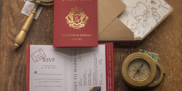 Passport  Wedding invitations suite Gold  Wedding Invites air ticket  wedding Cards