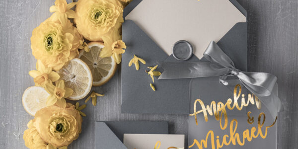 Elegant Luxury Wedding invitations, Grey and Gold Wedding stationery , Vellum  Wedding Invitation Suite