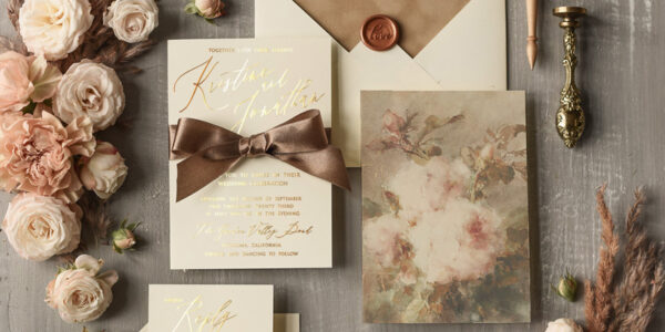 Vintage Glamour Wedding Invitations, Gold Wedding Invites, Velvet Liner wedding cards