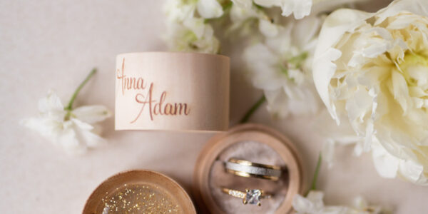 engraved wedding ring box  • personalised rustic ring box • real flowers in epoxy luxury ring box