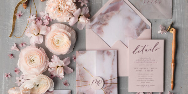 Pink marble wedding invitation Velum Marble wedding Invites Blush Pink wedding Cards