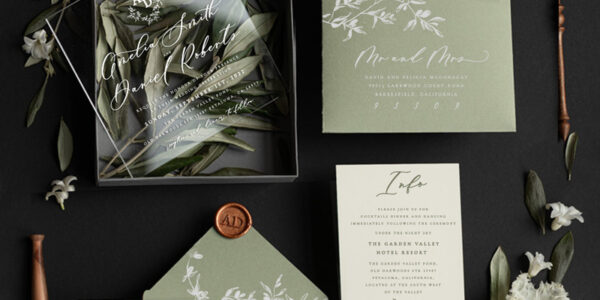 Romantic italian wedding invitation tuscany style olive leaves