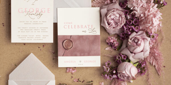 Elegant Velvet Wedding Invitations Blush Pink Weding Invites