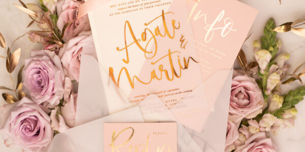 Elegant Rose Gold wedding invitations, Blush Vellum Wedding Invites, Luxory Modern Wedding Cards