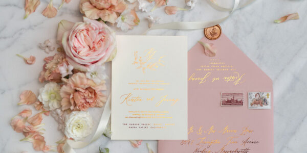 Stunning wedding invitations rose gold invites gold