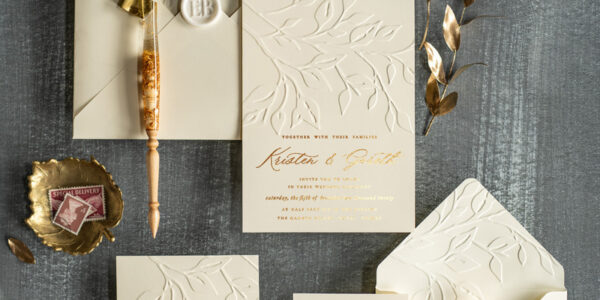 Elegant Personalised wedding invitations rose gold printing