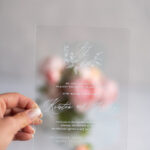Transparent Wedding  Stationery FineArt Sketch Branch Acrylic Wedding Invitations Romantic Modern Cards Luxory Invites