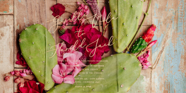 Transparent Personalized Wedding Invitations Luxory Stationery with Tropical Illustration and Craft Envelope