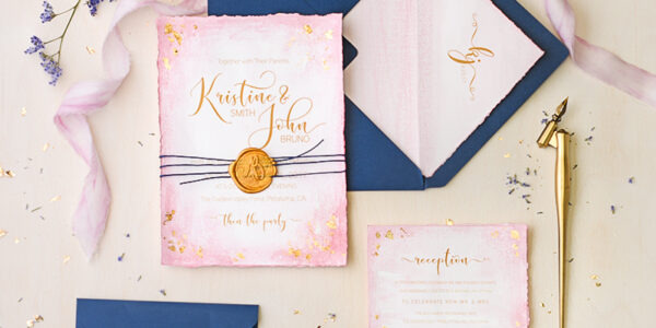 Navy and pink Wedding invitations ,  Elegant blush romantic wedding stationery, glamour wedding invitation suite