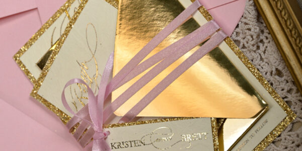 Glitter Luxory Golden Wedding Ivitations, Elegant Wedding Invites , Gold  wedding Cards,