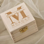 wood wedding ring box  • rustic wedding rings box • real flowers in resin luxury ring box