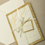 Handmade wedding invitation hot foil stamping stationery