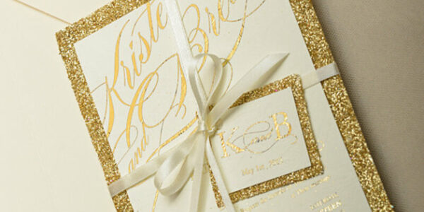 Handmade wedding invitation hot foil stamping stationery