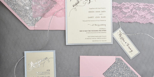 Glitter Luxory Silver Wedding Ivitations, Elegant Wedding Invites , Blush Silver wedding Cards