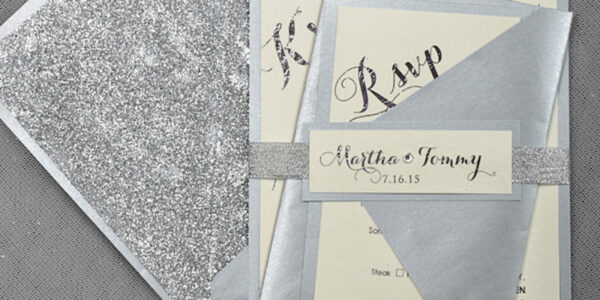 Glitter Luxory Silver Wedding Ivitations, Elegant Wedding Invites , Blush Silver wedding Cards