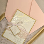 Glitter Luxory Golden Wedding Ivitations, Elegant Wedding Invites , Silver Lace wedding Cards,