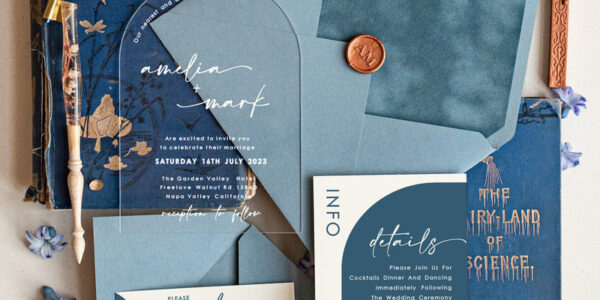 Acrylic wedding invitations, dusty blue Wedding invitations online, acrylic invitations, Luxory Wedding Invitation Suite