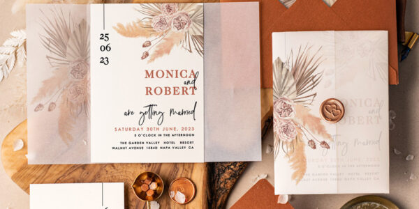 Custom wedding invitation, Elegant wedding invitations • Romantic Wedding Invitation Suite • Handmade wedding Invites