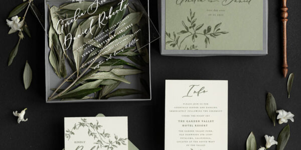 Box Acrylic wedding Invitations, Tuscany Olive Wedding Invites in Box, Destination wedding Cards Plexi