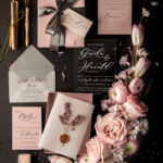 Romantic Blush Pink Box Wedding Invitation Suite, Elegant Heather Wedding Invites, Luxury Acrylic Plexi Wedding Invitations, Glamour Vellum Wedding Cards