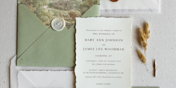 Vintage Sage Green Wedding Invitations, Elegant Greenery Wedding Invites, Handmade Vellum Wedding Invitation Suite, Minimalistic Green Wedding Cards