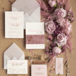 Romantic Blush Pink Wedding Invitations, Elegant Velvet Wedding Invites, Bespoke Vellum Wedding Cards, Glamour Wedding Invitation Suite