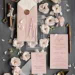 Luxury Frozen Acrylic Plexi Wedding Invitations With Engraved Initials, Romantic Blush Pink Wedding Invites, Minimalistic Wedding Invitation Suite, Elegant Vellum Wedding Cards