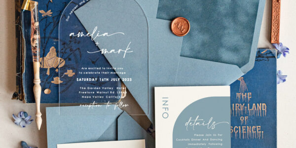 Acrylic wedding invitations, dusty blue Wedding invitations online, acrylic invitations, Luxory Wedding Invitation Suite