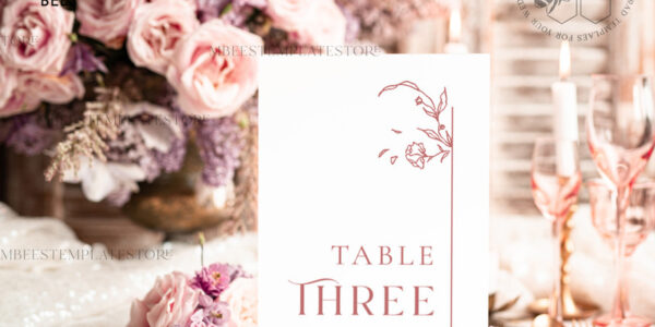 Elegant table number template, table numbers editable, Instant download Modern table numbers, Garden table number  Printable, WMin1