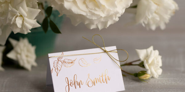 matched shiny, gold weeding cards place, luxory weeding cards place