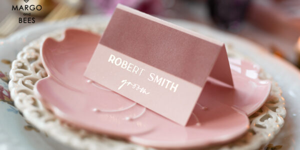 Personalized Elegant velvet  Place card, blush pink Luxurious Seating Cards, Escort Cards