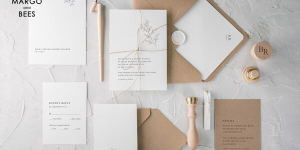 Minimalistic White Wedding Invitations, Handmade Wedding Stationery, Elegant Modern Wedding Cards, Aesthetic Wedding Invitation Suite With Eco Paper Envelope