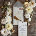 Elegant And Minimalistic Wedding Invitations, Luxury Wedding Invitations With Golden Tassel, Simple And Classic Wedding Cards With Vellum Envelope
