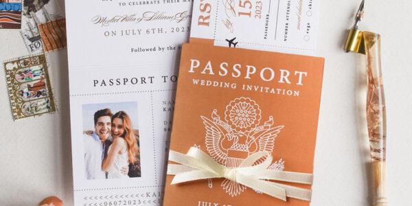 Terracotta Passport Wedding Invitation, Rustic Wedding Cards Boarding Pass, Passport Wedding Invitations  Abroad, Destination Wedding Invites, Travel Map Wedding Stationary