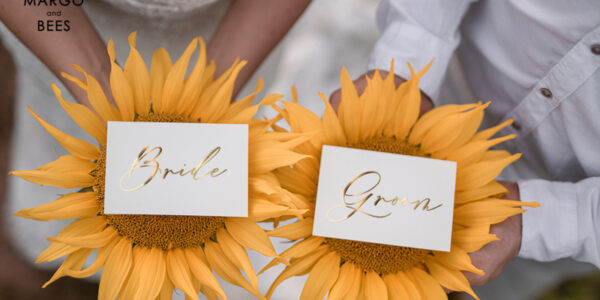 Gold elegant Personalized Place cards, Gold Rose gold wedding stationery