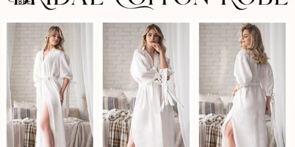 Custom bride robe, bridal robe puff long sleeve Sexy boudoir robe, bride cotton robe, Robes for bride with name on it