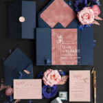 Velvet Modern Wedding invitations Acrylic, elegant Acrylic wedding cards, Romantic Minimalist Wedding Invites, Luxury Navy wedding Stationary