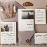 Modern Wedding invitations with photo,  photos on wedding invitations, Elegant wedding invitations , Snapshots Wedding Invitation Suite