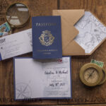 Passport  Wedding invitations suite  travel Wedding Invites air ticket  wedding Cards