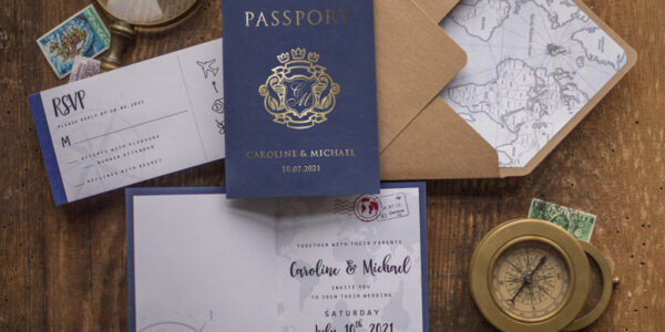 Passport  Wedding invitations suite  travel Wedding Invites air ticket  wedding Cards