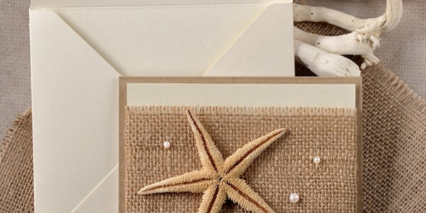 Beach Wedding invitations Starfish Wedding Invites destination  wedding Cards with burlap