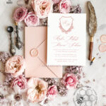 Rustic wedding Invitations Set Template, Instant Download Printable Invites Home Printing,Simple Elegant Wedding Invitation Card Set WRoses8
