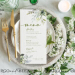 Green wedding menu template, dinner menus editable, Instant download Modern wedding menus, Garden wedding menu  Printable, WGreen4