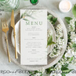 Modern wedding menu template, dinner menus editable, Instant download Green wedding menus, Garden wedding menu  Printable, WSpr1
