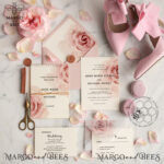 Elegant Blush wedding Invitation Template, Instant Download Printable Invites Home Printing, Pink Boho Wedding Invitation Card Set Template