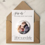 Save the Dates Set Card with Your Photo Fridge Magnet
